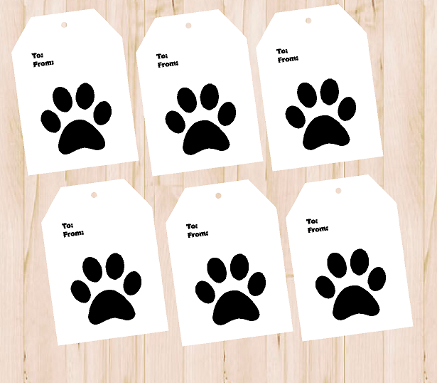 24pack White Paw Print Gift Tags