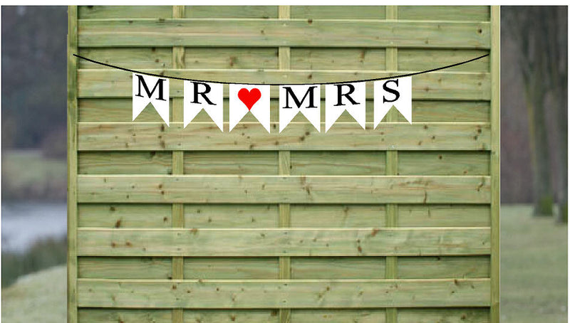Mr Mrs Paper Garland Bunting Party Decoration Banner