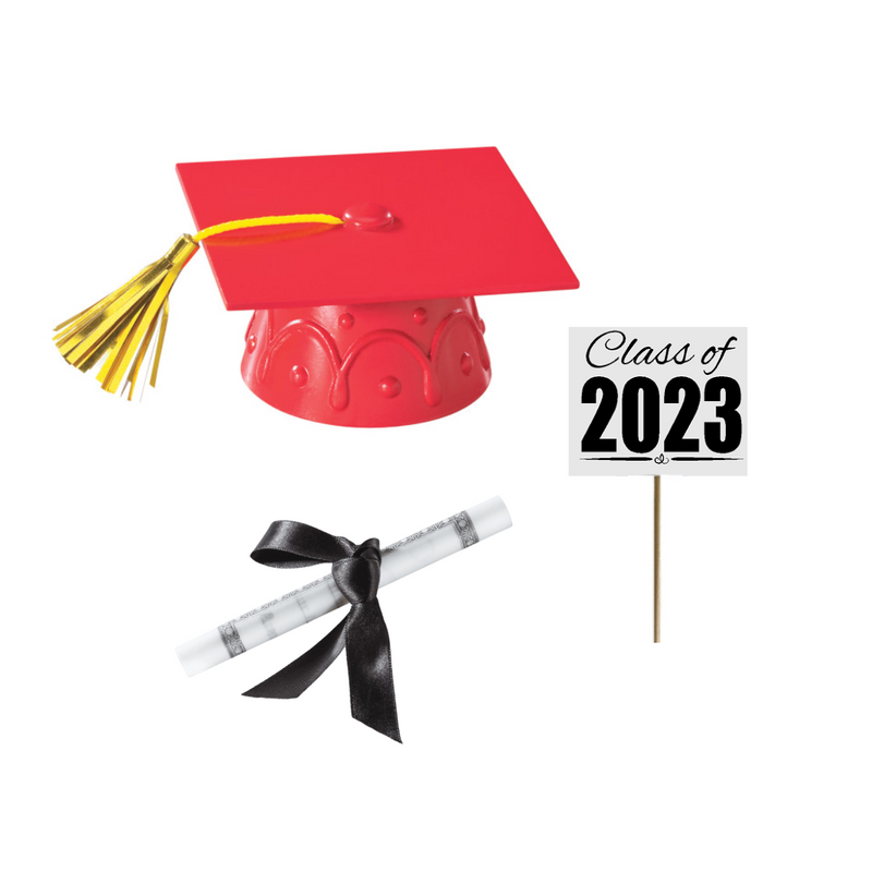 Class of 2023 Small Red Mini Cake Decoration Topper