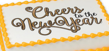 Cheers to the New Year! Edible Cake Decoration Topper Image