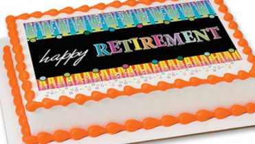 Happy Retirement Edible Cake Decoration Topper Image