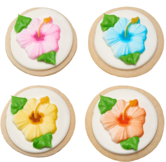 Hibiscus 1 3-4" Edible Cake Cupcake Sugar Decorations -12ct