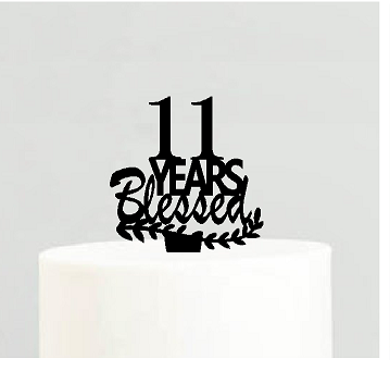 11th Birthday - Anniversary Blessed Years Cake Decoration Topper