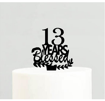 13th Birthday - Anniversary Blessed Years Cake Decoration Topper