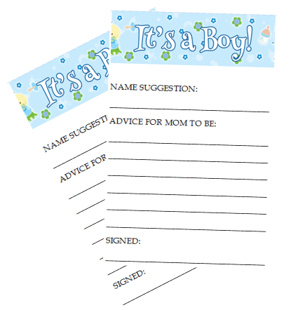 New -Baby Shower Its a Boy New Mommy Advice Cards -40pk