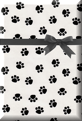 Paw Print Pet Black And White Birthday - Special Occasion Gift Wrap Wrapping Paper-16ft