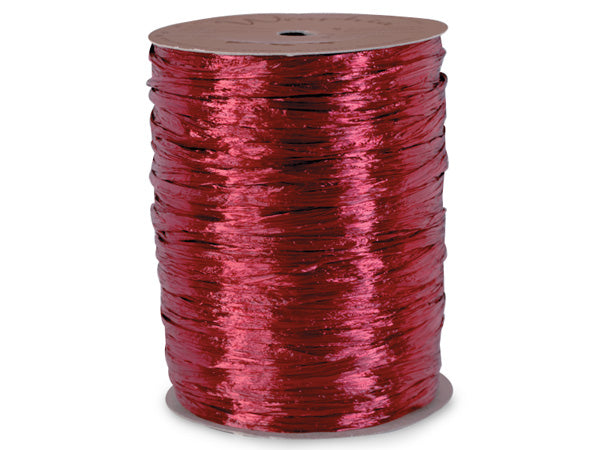 Pearlized Burgundy Gift Wrap Packaging Raffia Ribbon with Gift Tags