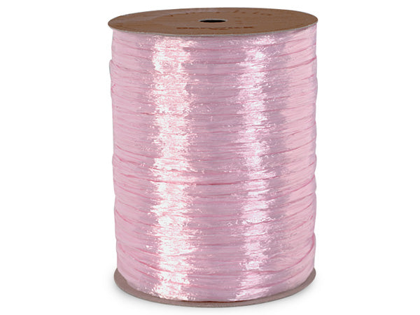 Pearlized Pink Gift Wrap Packaging Raffia Ribbon with Gift Tags
