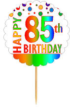 Happy 85th Birthday Rainbow Cupcake Decoration Topper Picks -12pk
