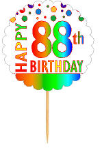 Happy 88th Birthday Rainbow Cupcake Decoration Topper Picks -12pk