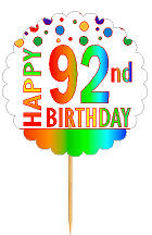 Happy 92nd Birthday Rainbow Cupcake Decoration Topper Picks -12pk