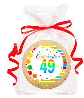 49th Birthday - Anniversary Rainbow Image Freshly Baked Party Favor - Gift Decorated Sugar Cookies - 12pk