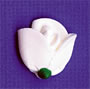 White Half Roses 1-1-4" Royal Icing Cake-Cupcake Decorations 12 Ct