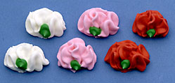 Red Carnations Royal Icing Cake-Cupcake Decorations 12 Ct