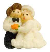 3D Bride & Groom Royal Icing Cake-Cupcake Decorations 12 Ct