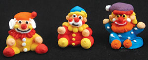 3D Funny Clowns Asst. Royal Icing Cake-Cupcake Decorations 12 Ct