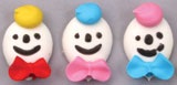 Mini Clown Heads Royal Icing Cake-Cupcake Decorations 12 Ct