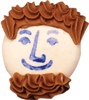 Mordecai-Purim Face Royal Icing Cake-Cupcake Decorations 12 Ct