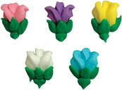 Mini Tulips Assortment Royal Icing Cake-Cupcake Decorations 12 Ct
