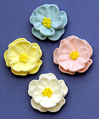 Dainty Bess Assorted Colors Royal Icing Cake-Cupcake Decorations 12 Ct
