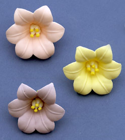 Lilies 1-1-2" Asst. Colors Royal Icing Cake-Cupcake Decorations 12 Ct