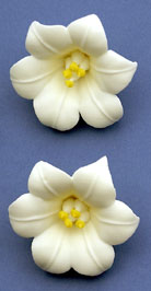 White Lilies 1-7-8" Royal Icing Cake-Cupcake Decorations 12 Ct