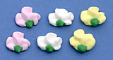 Sweet Pea Flowers Assorted Royal Icing Cake-Cupcake Decorations 12 Ct