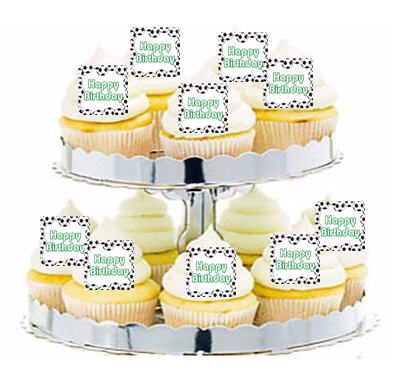 24ct Soccer Happy Birthday Cupcake  Decoration Toppers - Picks