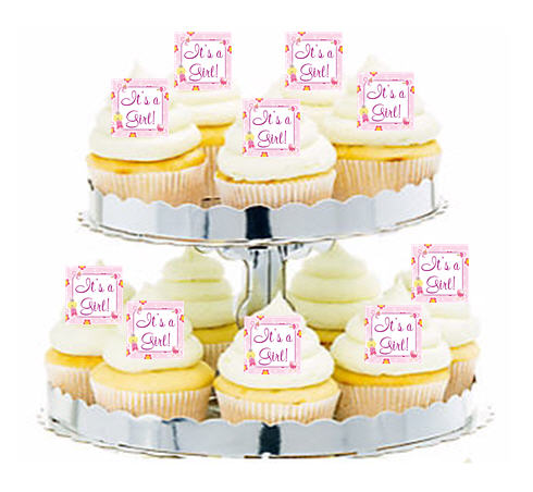 24ct Baby Shower Active Girl Cupcake  Decoration Toppers - Picks