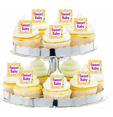24ct Sweet Baby Baby Shower Cupcake  Decoration Toppers - Picks