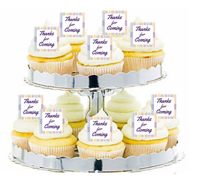 24ct Thanks for coming Purple Cupcake  Decoration Toppers - Picks