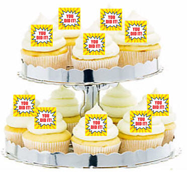 24ct Congrats You Did It Cupcake  Decoration Toppers - Picks