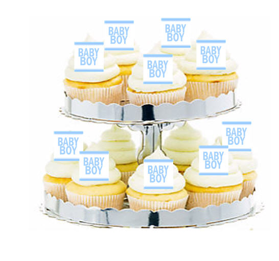24ct Baby Shower Baby Boy Cupcake  Decoration Toppers - Picks