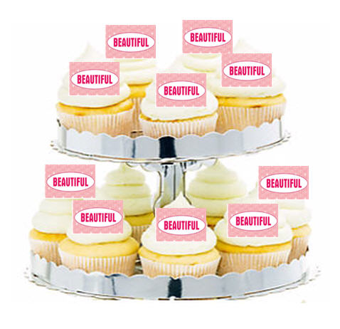 24ct Birthday Beautiful Cupcake  Decoration Toppers - Picks