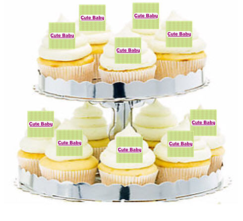 24ct Baby Shower Gender Reveal Cute Baby Cupcake  Decoration Toppers - Picks