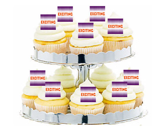 24ct Good News Exiciting Cupcake  Decoration Toppers - Picks