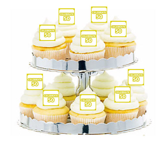 24ct Celebrate 50 Birthday -Anniversary Cupcake  Decoration Toppers - Picks