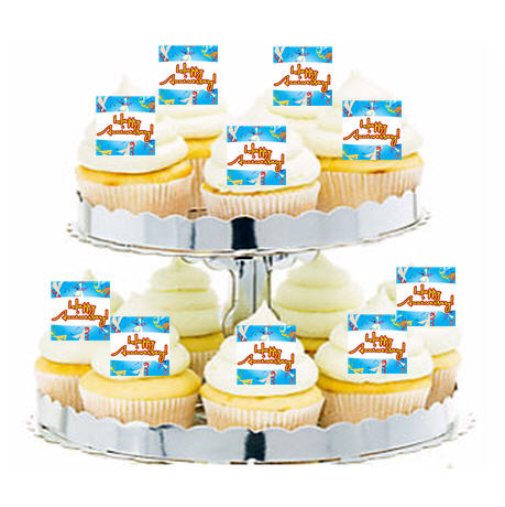 24ct Happy Anniversary Cupcake  Decoration Toppers - Picks