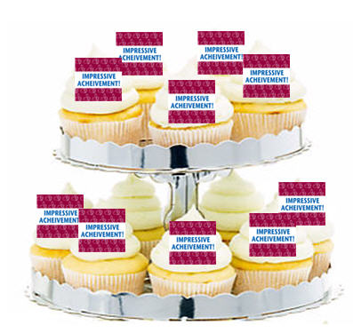 24ct Impressive Achievement Cupcake  Decoration Toppers - Picks