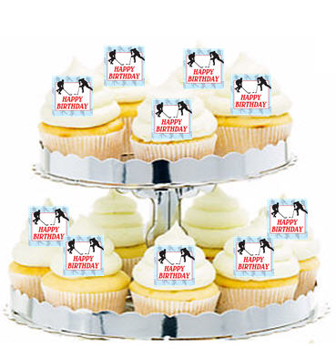 24ct Hockey  Cupcake  Decoration Toppers - Picks