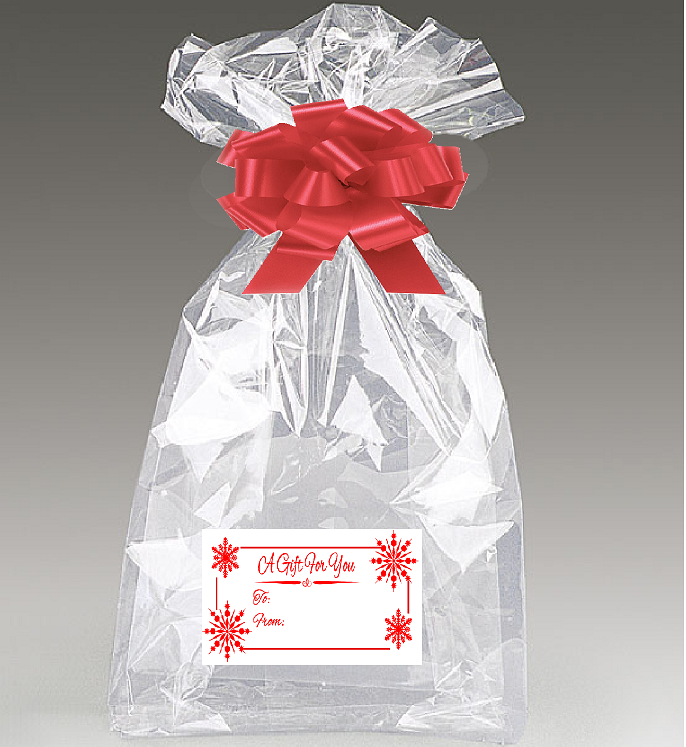 Jumbo Clear Cello-cellophane Bags Gift Basket Packaging Bags Cello Bags 30"x40" -2pack (Snowflkes)