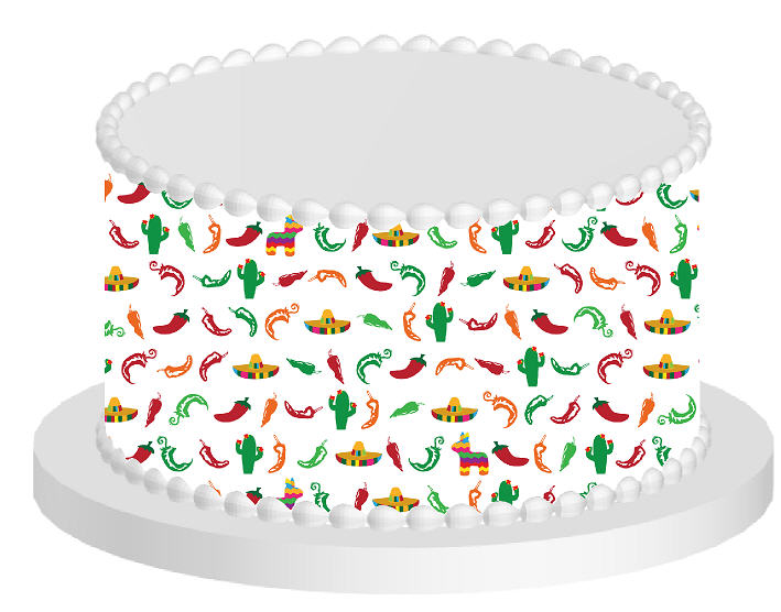Fiesta Cactus Edible Printed Cake Decoration Frosting Sheets