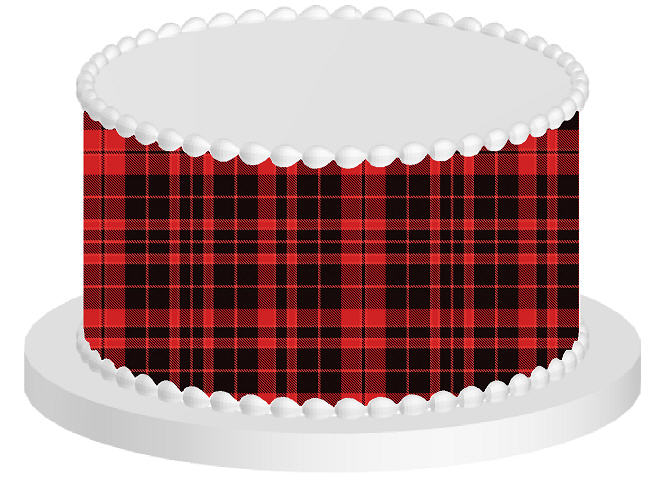Red Plaid Edible Printed Cake Decoration Frosting Sheets