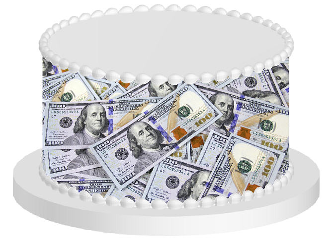 $100 Dollar Bills Money Edible Printed Cake Decoration Frosting Sheets