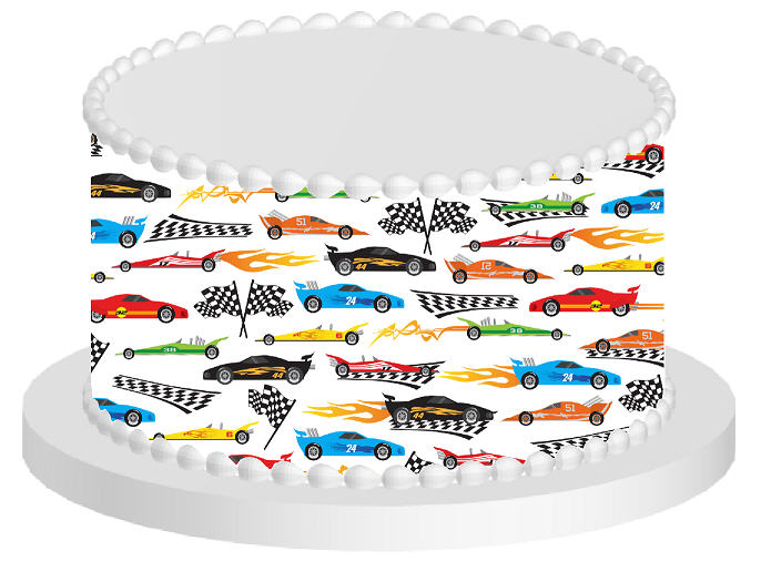 Race Cars Edible Printed Cake Decoration Frosting Sheets