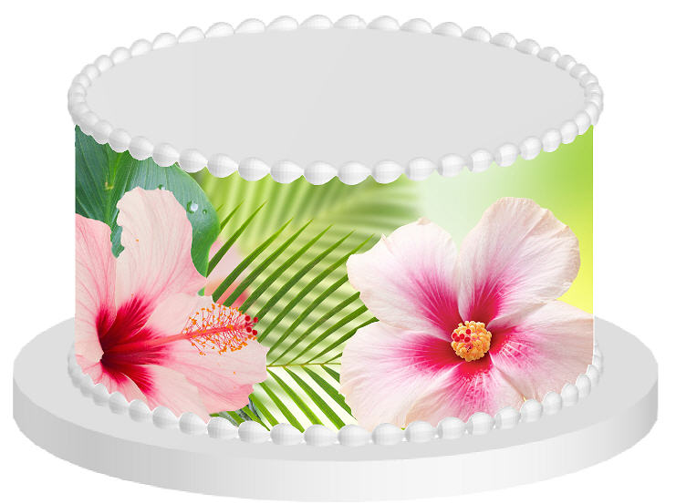 Hibiscus Edible Printed Cake Decoration Frosting Sheets