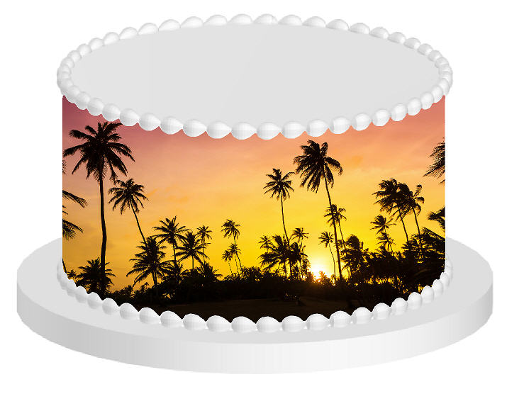 Florida Sunset Edible Printed Cake Decoration Frosting Sheets