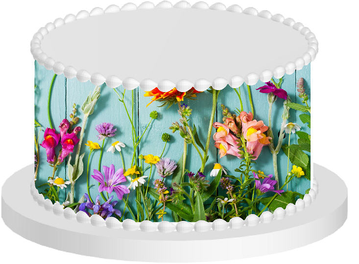 Flower Blossom Edible Printed Cake Decoration Frosting Sheets