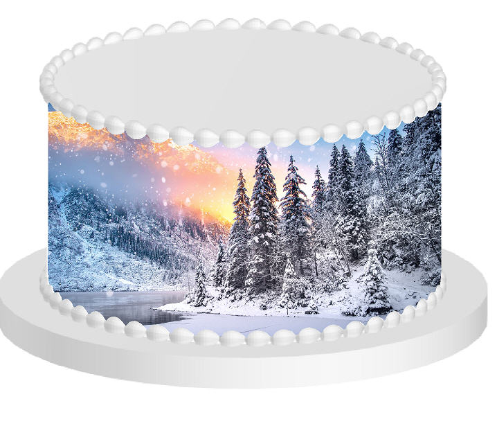 Winter Night Edible Printed Cake Decoration Frosting Sheets