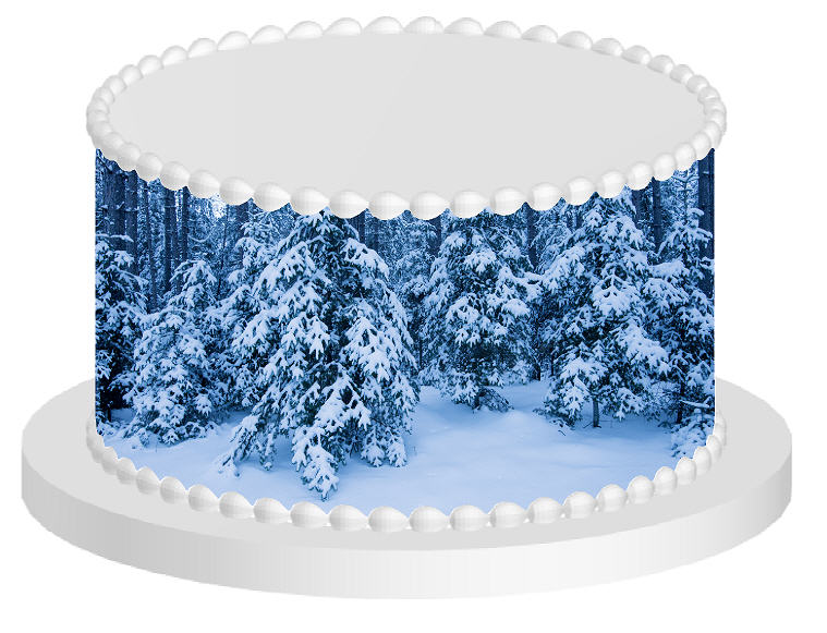 Winter Trees Edible Printed Cake Decoration Frosting Sheets